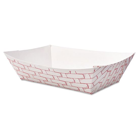 Picture of Boardwalk Paper Food Baskets, 2 Lb Capacity, Red/White, Pack Of 1,000