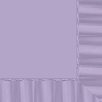 Picture of Amscan Lunch Napkins, 6-1/2in x 6-1/2in, Lavender, 100 Napkins Per Pack, Case Of 4 Packs