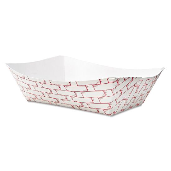 Picture of Boardwalk Paper Food Baskets, 3 Lb Capacity, Red/White, Pack Of 500