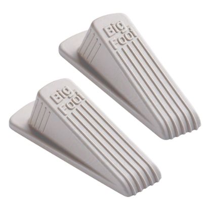 Picture of Master Caster Big Foot No-Slip Rubber Doorstops, 1-1/4inH x 2-1/4inW x 4-3/4inD, Beige, Pack Of 2 Doorstops