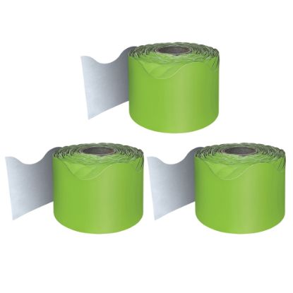 Picture of Carson Dellosa Education Rolled Scalloped Borders, Lime, 65ft Per Roll, Pack Of 3 Rolls