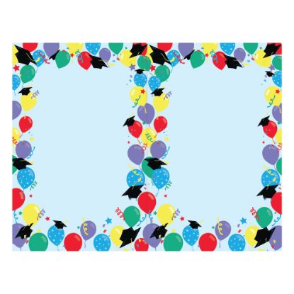 Picture of Great Papers! 2-Up Graduation Invitation, 5 1/2in x 8 1/2in, 110 Lb, Celebrate Grads Balloons, Multicolor, Pack Of 16