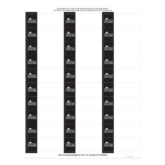 Picture of Great Papers! Address Labels, 2014001PK2, Rectangle, 1in x 2 3/8in, 2014 Graduation, Pack Of 180