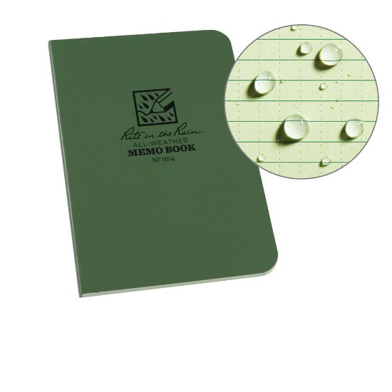 Picture of Rite in the Rain Field-Flex Memo Notebook, 3 1/2in x 5in, Universal Ruled, 112 Pages (56 Sheets), Green