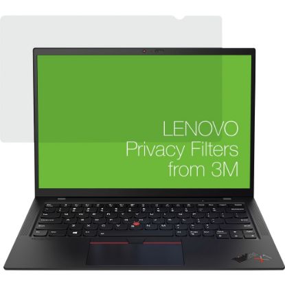 Picture of Lenovo 14.0 inch 1610 Privacy Filter for X1 Carbon Gen9 with COMPLY Attachment from 3M Matte - For 14in Widescreen LCD Notebook - 16:10 - Cold Resistant, Heat Resistant, Humidity Resistant, Thermal Shock Resistant - Anti-glare - 1