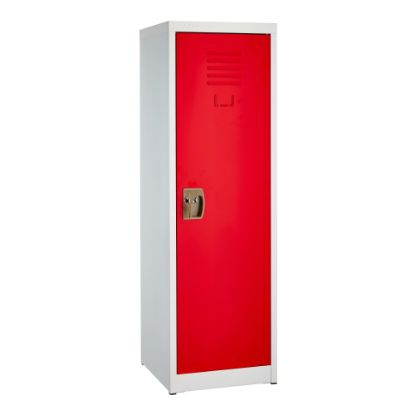 Picture of Alpine Kids' 1-Tier Steel Locker, 48inH x 15inW x 15inD, Red