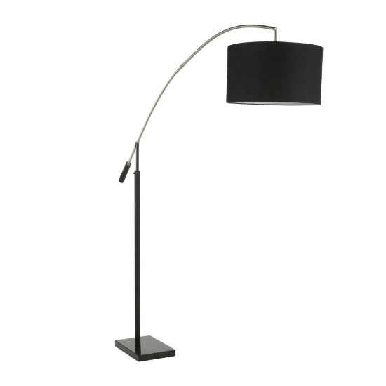 Picture of LumiSource Milan Floor Lamp, 72-3/4inH, Black Shade/Black Marble Base