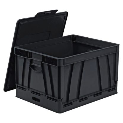 Picture of Storex Collapsible Storage File Storage Crate, Medium Size, Black