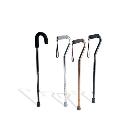 Picture of Medline Guardian Offset-Handle Fashion Aluminum Canes, Black, Case Of 6