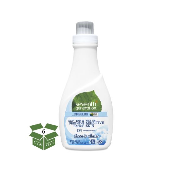 Picture of Seventh Generation Natural Liquid Fabric Softener, Free & Clear Scent, 32 Oz Bottle, Case Of 6