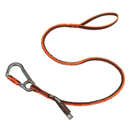 Picture of Ergodyne Squids 3108F(x) Single Locking Carabiner Tool Lanyards, 15 Lb, 48in, Orange/Gray, Pack Of 6 Lanyards