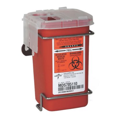 Picture of Medline Multipurpose Biohazard Sharps Containers, 12 Quarts, 24in x 20in x 29 7/16in, Red, Case Of 12