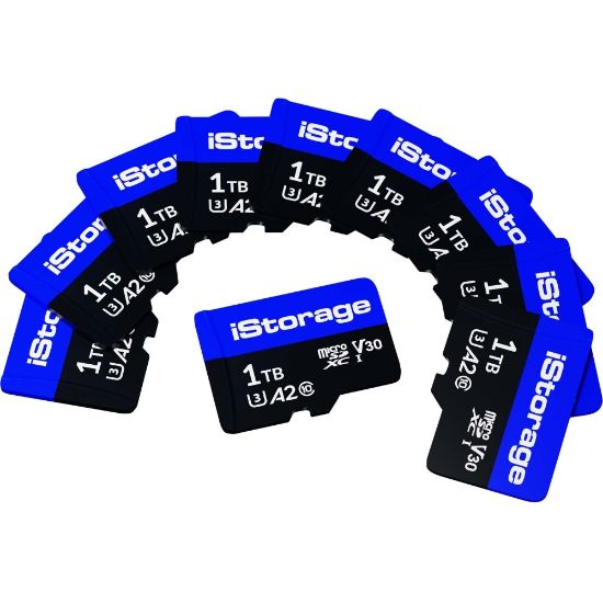 Picture of 10 PACK iStorage microSD Card 1TB | Encrypt data stored on iStorage microSD Cards using datAshur SD USB flash drive | Compatible with datAshur SD drives only - 100 MB/s Read - 95 MB/s Write