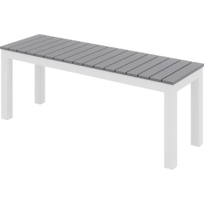 Picture of KFI Studios Eveleen Outdoor Bench, White/Gray