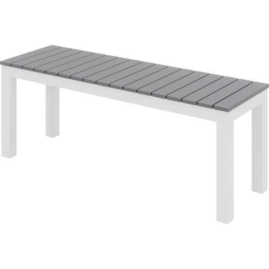 Picture of KFI Studios Eveleen Outdoor Bench, White/Gray