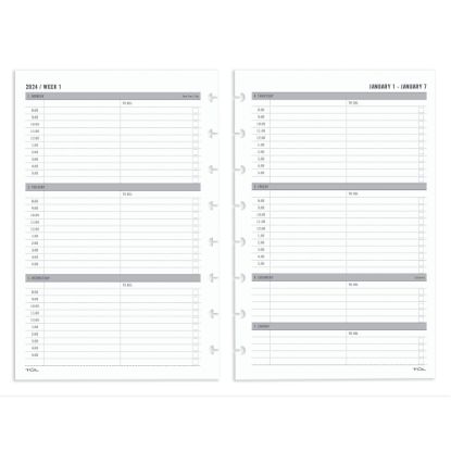 Picture of 2024 TUL Discbound Weekly Planner Refill Pages, Hourly Appointment Times, Junior Size, January To December