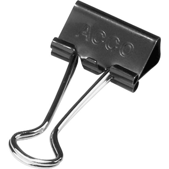 Picture of ACCO Binder Clips, Small, 3/4in Wide, 5/16in Capacity, Black, Pack Of 12