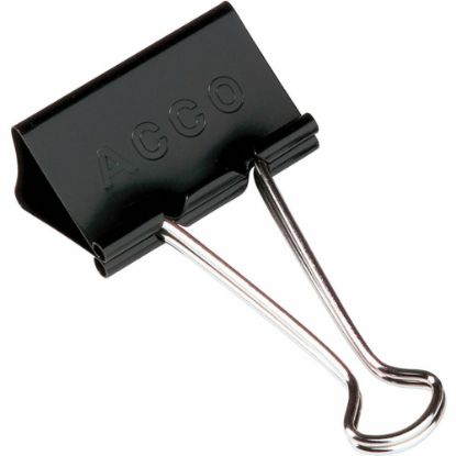 Picture of ACCO Binder Clips, Large, Black, Box Of 12