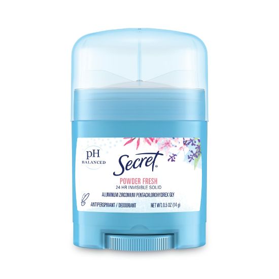 Picture of Secret Invisible Solid Anti-Perspirant And Deodorant Sticks, Powder Fresh, 0.5 Oz, Pack Of 24 Sticks