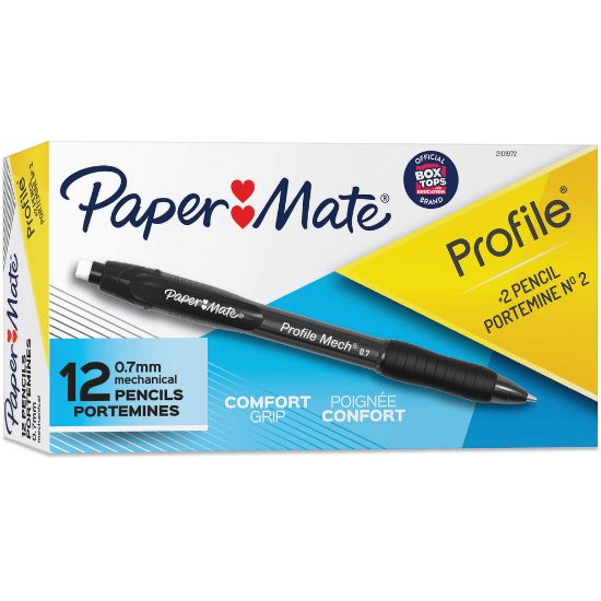 Picture of Paper Mate Profile Refillable Mechanical Pencils, 0.7 mm, Black Barrels, Pack Of 12