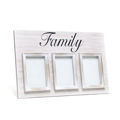 Picture of Elegant Designs 3-Photo Collage Picture Frame, 12in x 18in, Whitewash Family