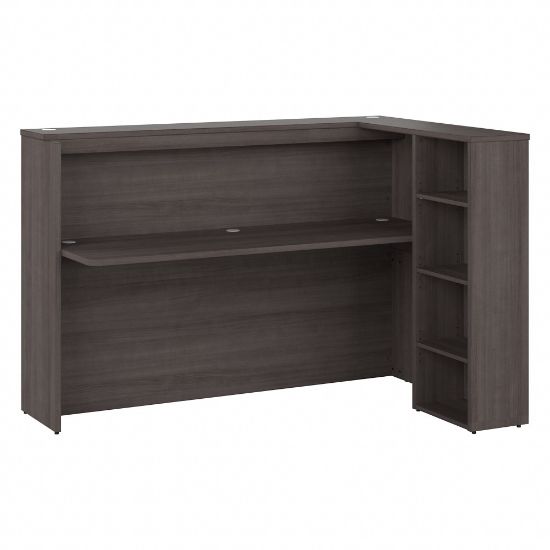 Picture of Bush Business Furniture Studio C 72inW Corner Bar Cabinet With Shelves, Storm Gray, Standard Delivery