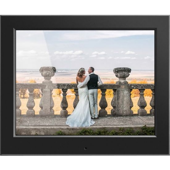 Picture of Aluratek 8in Slim Digital Photo Frame with Auto Slideshow Feature - 8in LCD Digital Frame - Black - 1024 x 768 - Cable - 4:3 - JPEG - Slideshow, Clock, Calendar - USB - Desktop