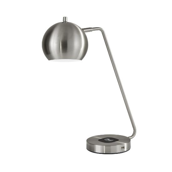 Picture of Adesso Emerson AdessoCharge Desk Lamp, 18inH, Brushed Steel