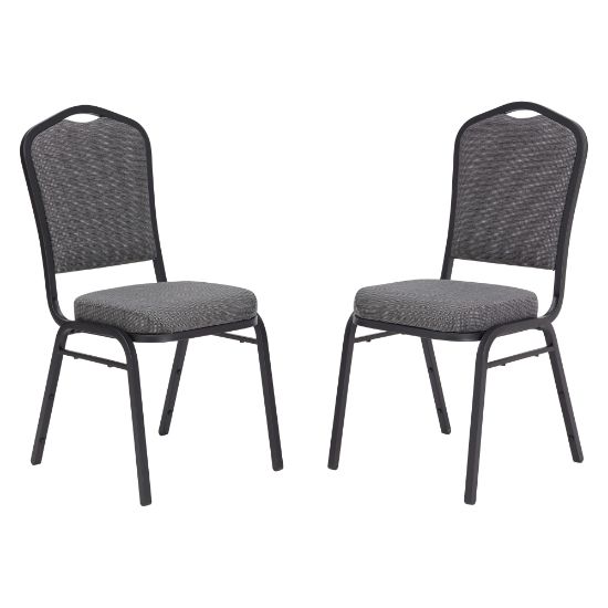 Picture of National Public Seating 9300 Series Deluxe Upholstered Banquet Chairs, Natural Graystone/Black, Pack Of 2 Chairs