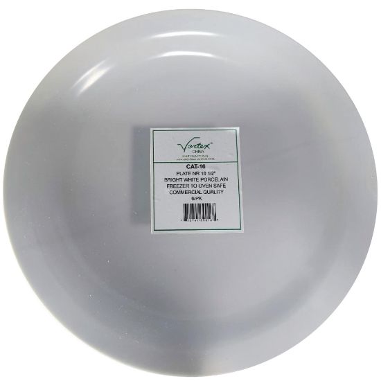 Picture of Hoffman Vertex China Catalina Collection Narrow Rim Plates, 10-1/2in, Bright White, Case Of 12 Plates