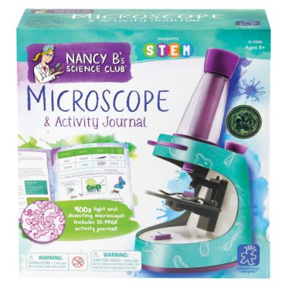 Picture of Educational Insights Nancy B's Science Club Microscope And Activity Journal Set, 9inH x 8 3/4inW x 2 3/4inD, Grades 3 - 12