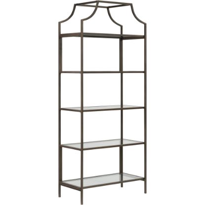 Picture of Sauder International Lux 71inH 5-Shelf Bookcase, Bronze/Glass