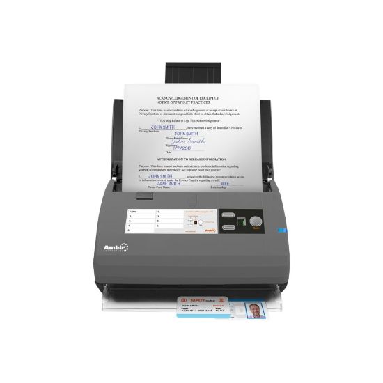 Picture of Ambir ImageScan Pro 830ix for use with athenahealth - 48-bit Color - 16-bit Grayscale - 30 ppm (Mono) - 25 ppm (Color) - Duplex Scanning - USB