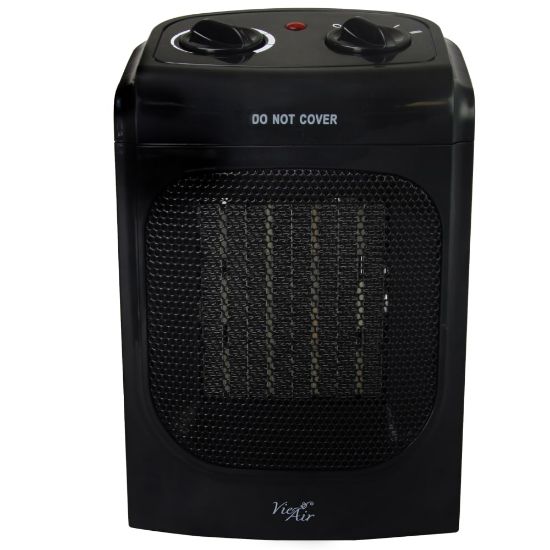 Picture of Vie Air 1500W Portable Ceramic Heater, Home, 5-1/4inH x 6-1/2inW x 10inD, Black