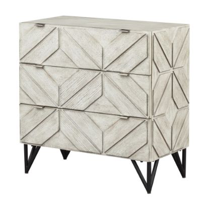 Picture of Coast to Coast Kimmie Storage Accent Cabinet, 31inH x 31inW x 16inD, Braxton White/Black