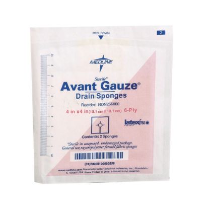 Picture of Avant Sterile Gauze Drain Sponge, 4in x 4in, White, Case Of 600