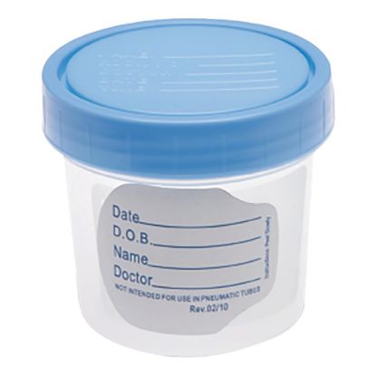 Picture of Medline Specimen Container, 4 Oz., Blue/Clear, Case Of 100