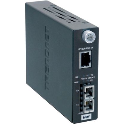 Picture of TRENDnet TFC-110 MSC - Fiber media converter - 100Mb LAN - 10Base-T, 100Base-FX, 100Base-TX - SC multi-mode / RJ-45 - up to 1.2 miles - TAA Compliant