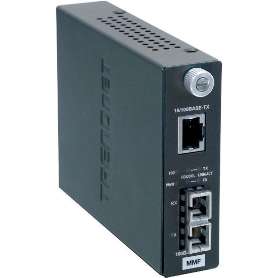 Picture of TRENDnet TFC-110 MSC - Fiber media converter - 100Mb LAN - 10Base-T, 100Base-FX, 100Base-TX - SC multi-mode / RJ-45 - up to 1.2 miles - TAA Compliant