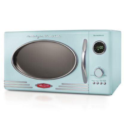 Picture of Nostalgia NRMO9AQ Retro Microwave Oven, 0.9 Cu. Ft., Aqua