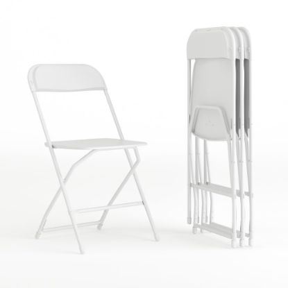 Picture of Flash Furniture Hercules Series Folding Chairs, White, Pack Of 4 Chairs