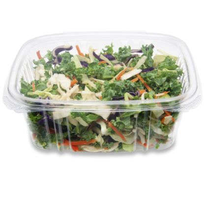 Picture of Stalk Market Compostable Hinged Deli Containers, 5.5in x 6.5in x 2.5in 32 Oz, Clear, Pack of 200