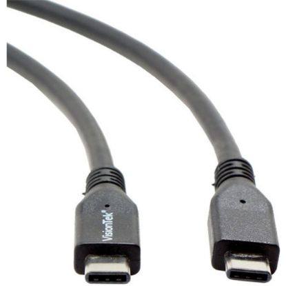 Picture of VisionTek USB-C to USB-C 1M Cable (M/M) - USB-C to USB-C 1 Meter 3.3 ft Male to Male Cable PD 60W 10Gbps Data 4K UHD for Laptop Ipad Dell XPS MacBook Pro