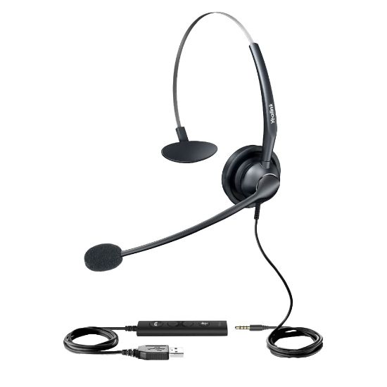 Picture of Yealink UH33 Monaural On-Ear USB Headset, Black, YEA-UH33