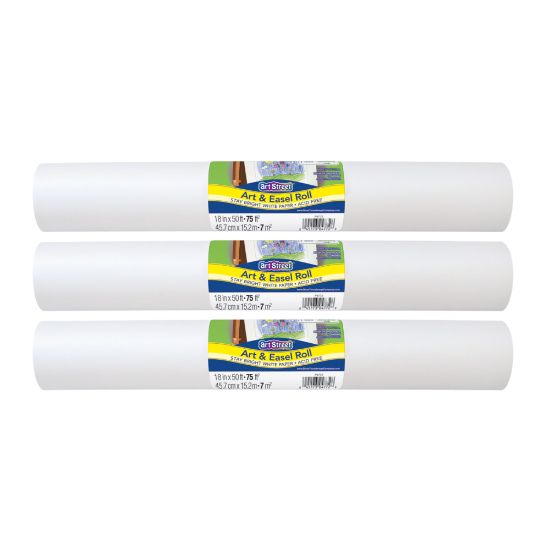 Picture of Art Street Art & Easel Roll, White, 18in X 50ft, Pack Of 3 Rolls