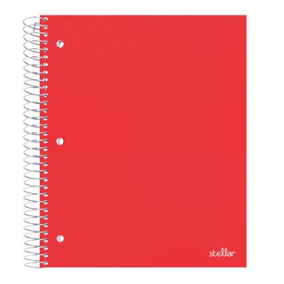 Picture of Office Depot Brand Stellar Poly Notebook, 8-1/2in x 11in, 3 Subject, College Ruled, 150 Sheets, Red