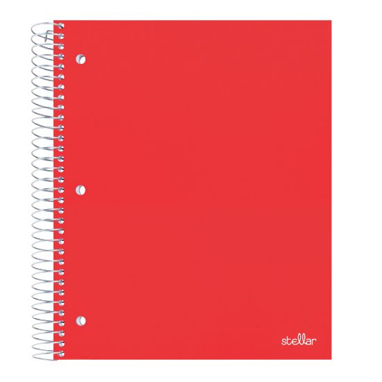 Picture of Office Depot Brand Stellar Poly Notebook, 8-1/2in x 11in, 3 Subject, College Ruled, 150 Sheets, Red