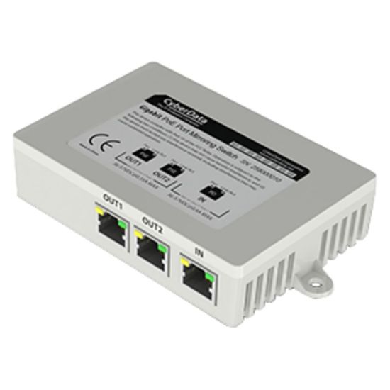 Picture of CyberData 2-Port PoE Gigabit Port Mirroring Switch - 2 Ports - 10/100/1000Base-T - 2 Layer Supported - PoE Ports - Desktop - 2 Year Limited Warranty