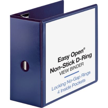 Picture of Sparco Easy-Open View 3-Ring Binder, 5in D-Rings, Navy