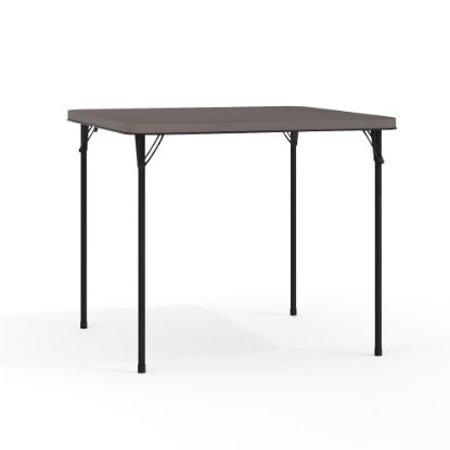 Picture of Flash Furniture Square Bi-Fold Plastic Folding Table, 28-1/2inH x 34inW x 34inD, Black/Dark Gray